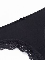 Трусы танго хлопковые женские цвет черный размер EUR S (rus 42-44) H&M