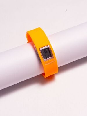 Наручные часы кварцевые корпус из нержавеющей стали d 17*20  мм с силиконовым ремешком  (водонепроницаемость 30 м) цвет оранжевый NeWatch