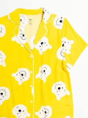 Рубашка из вискозы женская на пуговицах цвет желтый  принт Винни Пух  размер EUR 34/36 (rus 40-42) Primark