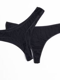 Трусы женские стринги комплект из 2 шт хлопковые цвет черный размер EUR 42/44 (rus 48-50) Primark