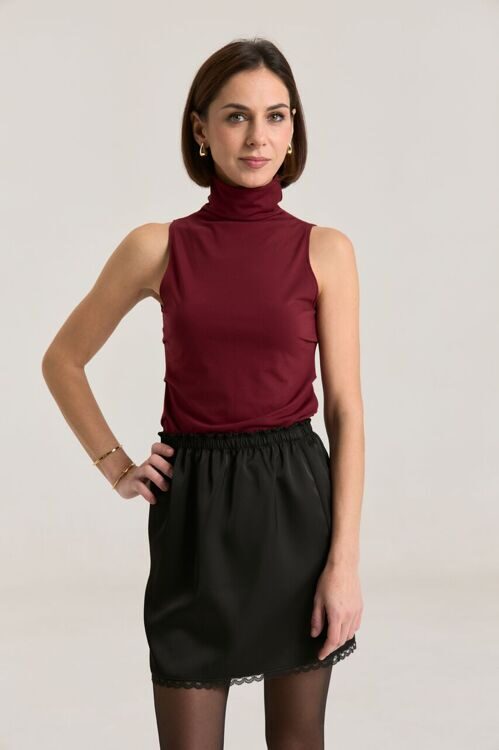 Юбка из атласа цвет черный (2440-2)