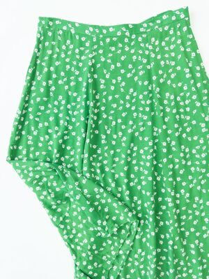 Юбка из вискозы женская на потайном молнии цвет зеленый принт цветы размер EUR 40 ( rus 48-50) H&M
