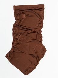 Юбка длинная с драпировкой по бокам в поясе резинка цвет коричневый размер EUR XS (rus 40) NA-KD