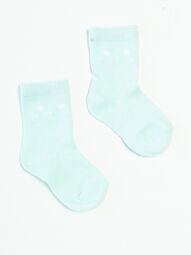 Носки хлопковые для девочки цвет бирюзовый с принтом длина стопы 10-12 см 6-12 мес Primark