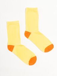 Носки хлопковые длинные цвет желтый/оранжевый длина стопы 22-24 см (размер обуви 35-38 ) Primark