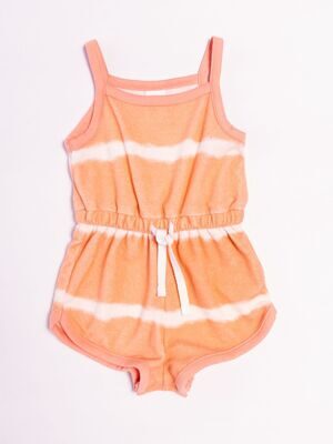 Комбинезон махровый для девочки с утягивающим шнурком в поясе цвет персиковый на рост 68 см 4-6 мес H&M