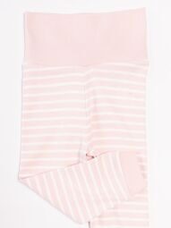 Брюки для девочки хлопковые на широкой резинке в поясе цвет розовый/белая полоска на рост 62/68 см 2-6 мес lupilu