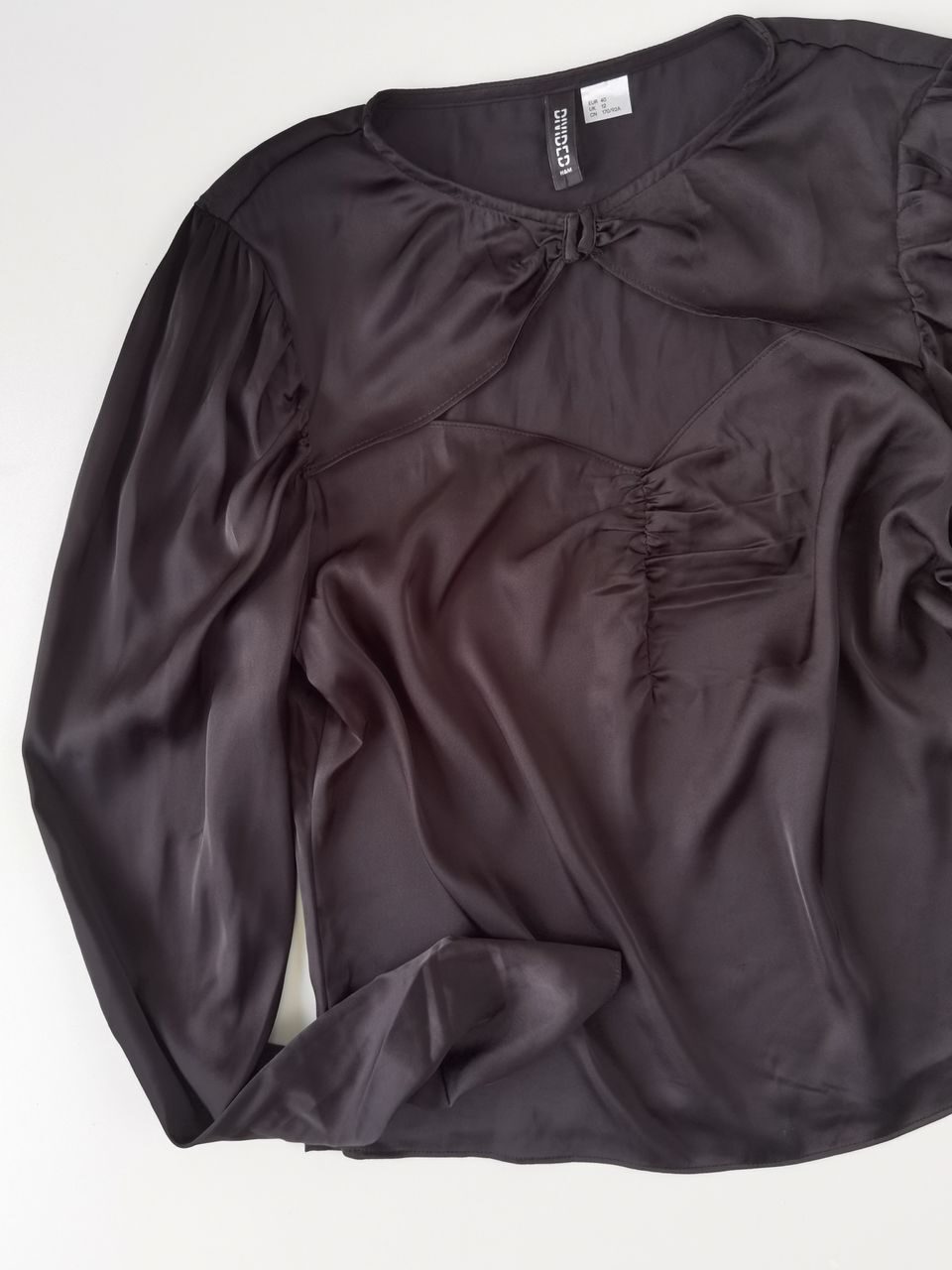 Блуза черная rus 40 (170) H&M атлас
