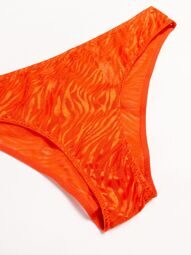 Трусы женские бикини из анималистичного кружева с фигурным вырезом цвет оранжевый размер EUR 38/40 (rus 44-46) Primark