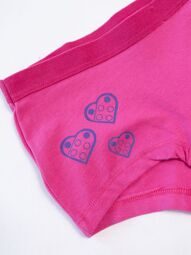 Трусы-шорты для девочки цвет розовый с принтом на рост 110-116 см lupilu (дефект имеется дырочка от затяжки на резинке спереди)