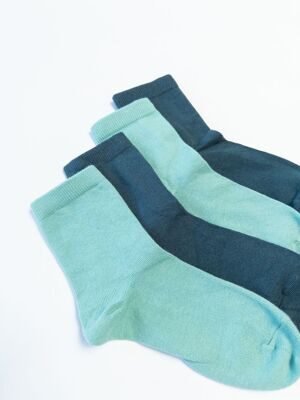 Носки хлопковые комплект из 2 пар цвет мятный/темно-зеленый длина стопы 18-20 см размер обуви 29-31 H&M
