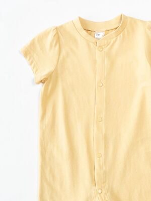 Песочник хлопковый для девочки на кнопках цвет желтый рост 74 см H&M