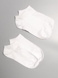 Носки хлопковые короткие комплект из 2 пар цвет белый длина стопы 20-22 см (размер обуви 32-34 ) Primark