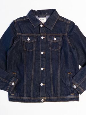 Джинсовая куртка для мальчика на пуговицах цвет темно-синий на рост 158 см 12-13 лет Primark