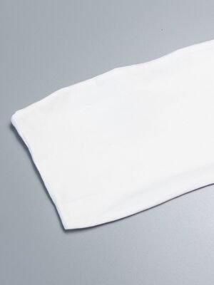 Короткий двухслойный топ-бандо цвет белый размен EUR XS (rus 40) H&M