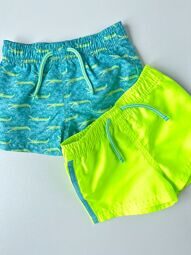 Шорты пляжные комплект 2 шт цвет зелёный/салатовый с принтом на рост 68 см Primark