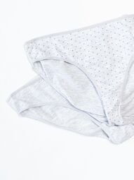 Трусы женские бикини комплект из 2 шт хлопковые цвет серый принт горошек размер EUR 38/40 (rus 44-46) Primark