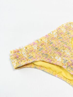 Плавки из жатой ткани для девочки цвет желтый принт цветы рост 134/140 см RESERVED