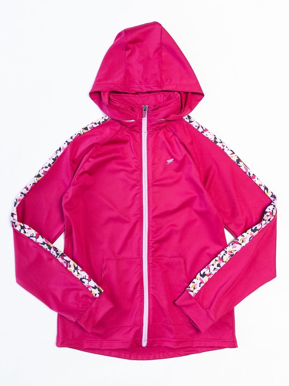 Толстовка спортивная для девочки со скрытым капюшоном, рукав реглан цвет розовый/узор рост 152 см Primark