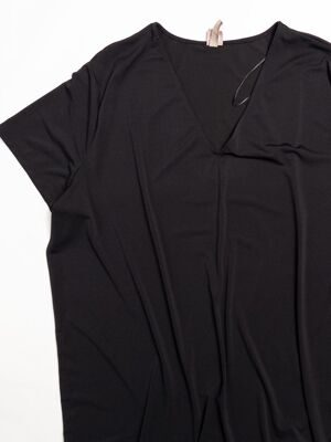 Платье женское с V-образным вырезом цвет черный размер EUR 3XL ( rus 62-68) H&M