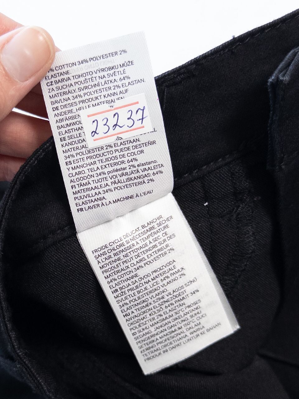 Джинсы скинни стрейчевые высокая талия цвет черный размер EUR 34 (rus 40) H&M
