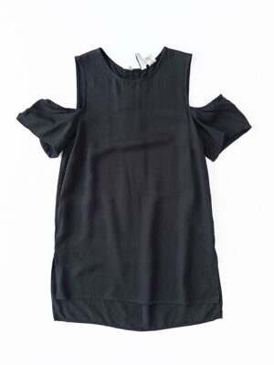 Блуза из вискозы с открытыми плечами цвет черный размер EUR 32 (rus 38) H&M