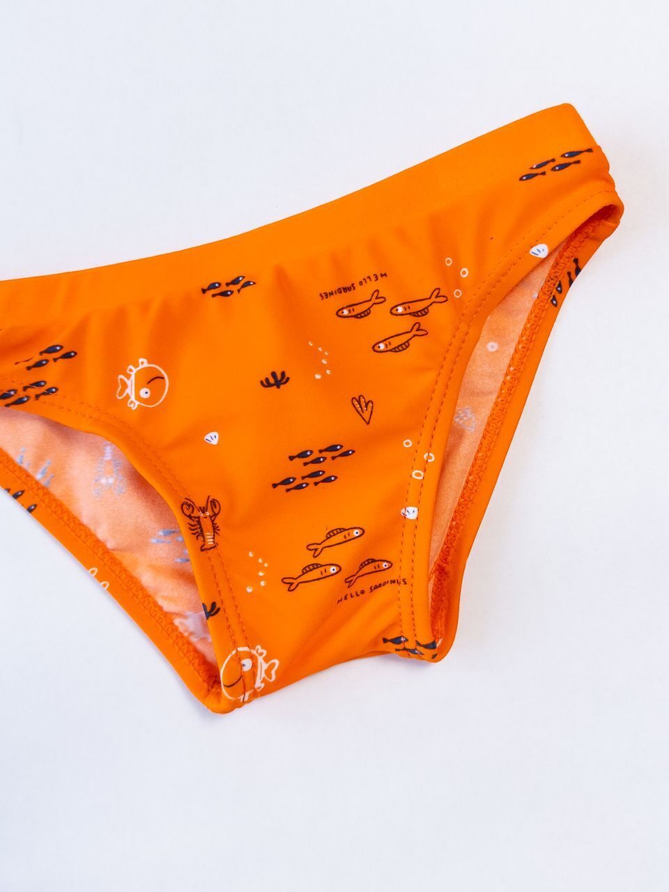 Плавки для мальчика цвет ярко-оранжевый принт морские обитатели на рост 80 см 12-18 мес OVS