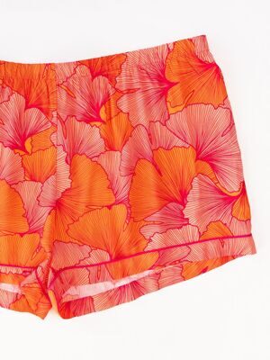 Шорты из вискозы женские цвет оранжевый/розовый с узором размер EUR 46/48 (rus 54-56) Primark