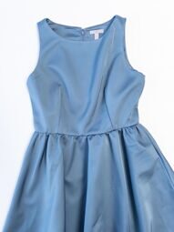 Платье атласное женское плотное сзади на молнии цвет сизый размер eur 40 (rus 46-48) H&M