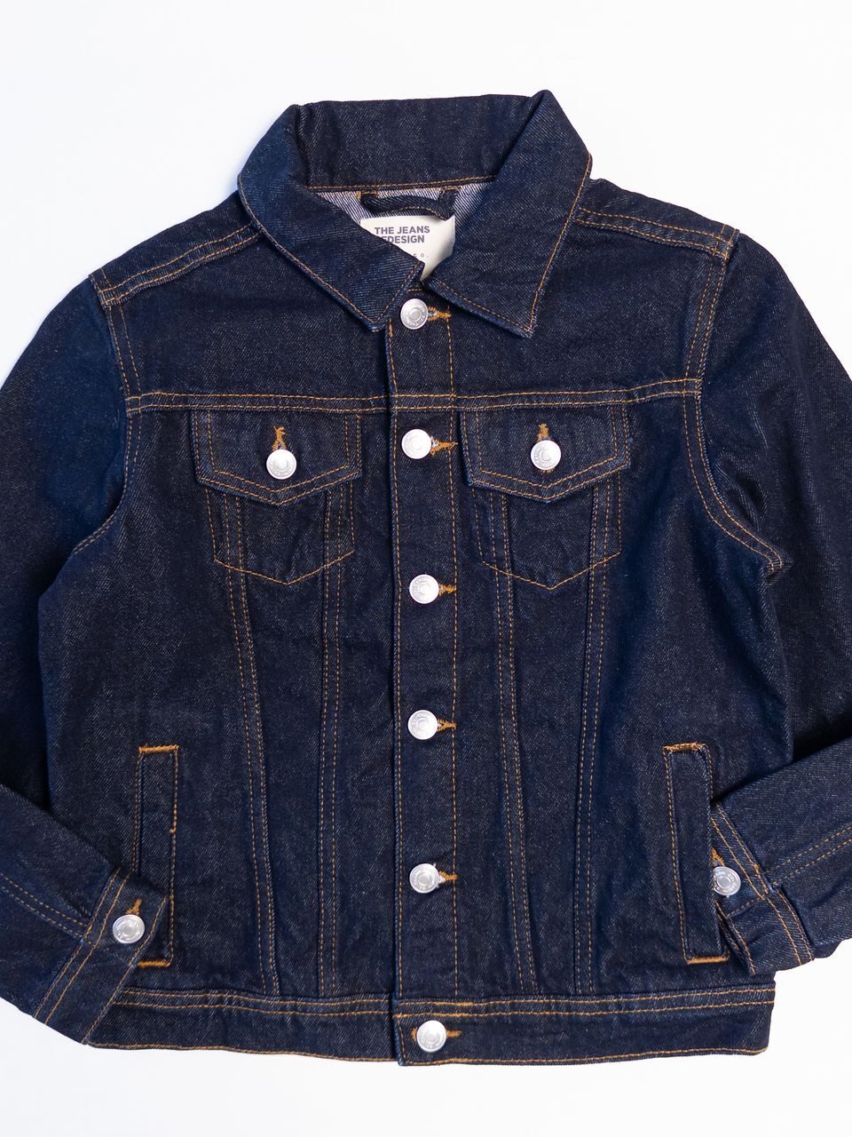 Джинсовая куртка для мальчика на пуговицах цвет темно-синий на рост 134 см Primark