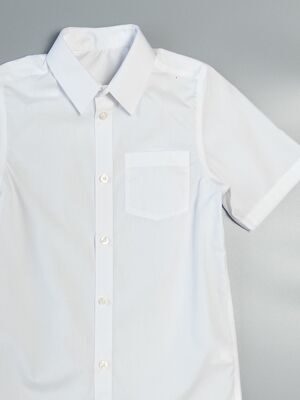 Рубашка для мальчика на пуговицах цвет белый на рост 140 см 10 лет TU