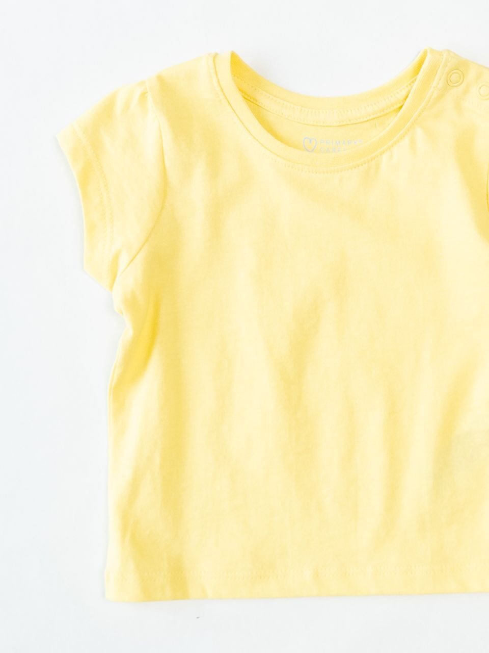 Футболка хлопковая для девочки кнопки на плече цвет желтый рост 74 см Primark