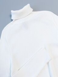 Свитер-водолазка с высоким воротником в рубчик рукава реглан мужской цвет белый размер EUR XL H&M