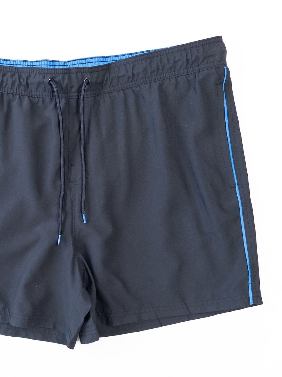 Шорты мужские пляжные с утягивающим шнурком в поясе/карманами цвет черный/синяя полоска размер XXL Livergy