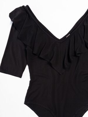 Боди женское с рюшами цвет черный размер ( rus 44-46) H&M