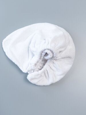 Полотенце-тюрбан махровое для сушки волос цвет белый размер 20х49см Primark