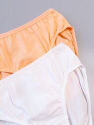 Трусы слипы хлопковые для девочки комплект из 2 шт цвет белый/оранжевый рост 134/140 см H&M
