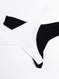 Трусы женские стринги комплект из 2 шт хлопковые цвет черный/белый размер EUR 42/44 (rus 48-50) Primark