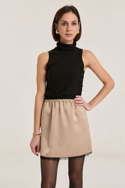 Юбка из атласа цвет золото (2440-1)