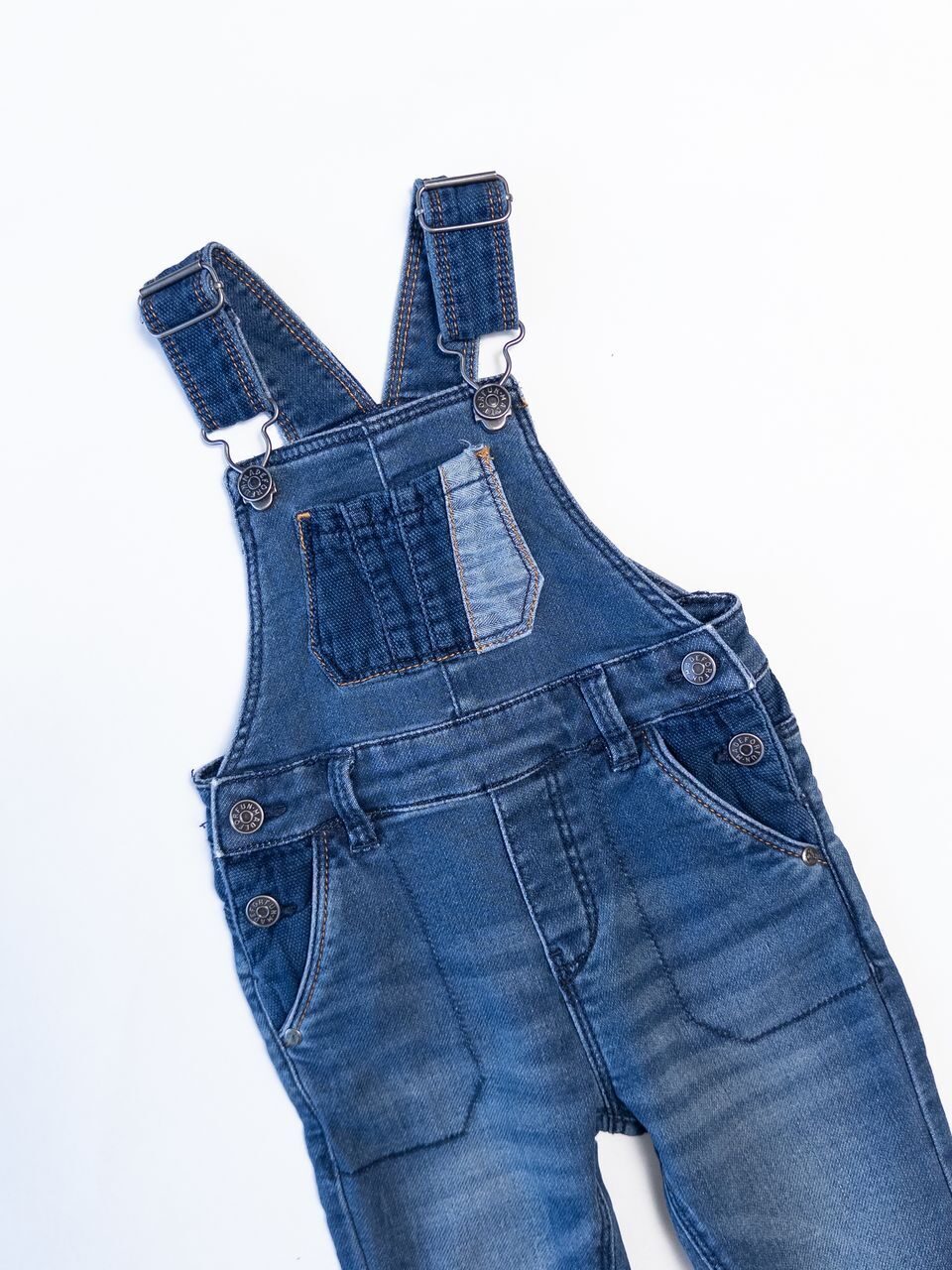 Комбинезон джинсовый для мальчика на регулируемых шлейках с карманами цвет темно-синий рост 74 см OVS