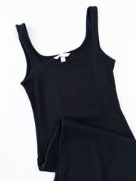 Платье хлопковое облегающее цвет черный размер eur XS (rus 38-40) H&M