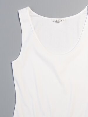 Майка хлопковая женская в рубчик цвет белый размер EUR XL ( rus 50-52) H&M