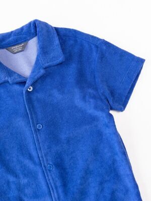 Рубашка махровая, короткий рукав, цвет синий для мальчика на рост 116 см Primark