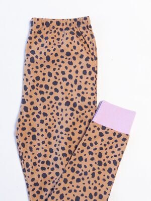 Брюки хлопковые цвет коричневый принт леопард для девочки на рост 152 см George