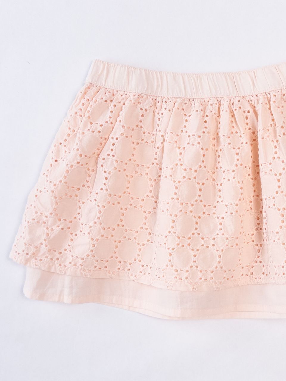 Юбка с английской вышивкой для девочки на хлопковой подкладке цвет светло-розовый рост 86-92 см RESERVED
