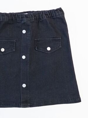 Юбка джинсовая стрейч для девочки цвет графитовый рост 146 см Sinsay *дефект потертости на кнопках