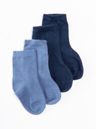 Носки хлопковые для малышей комплект из 2 шт цвет синий длина стопы 10-12 см 6-12 мес H&M