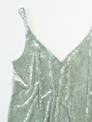 Топ бархатный женский с V-образным вырезом спереди и сзади цвет мятный размер EUR M (rus 46-48) H&M