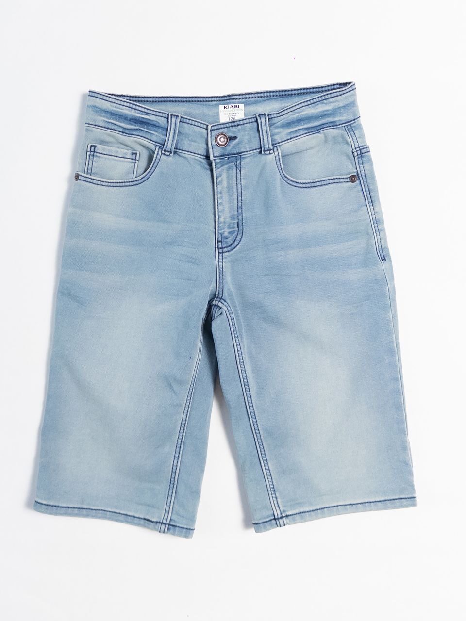 Шорты джинсовые для мальчика цвет голубой с регулировкой в поясе на рост 144-155 см 12 лет KIABI