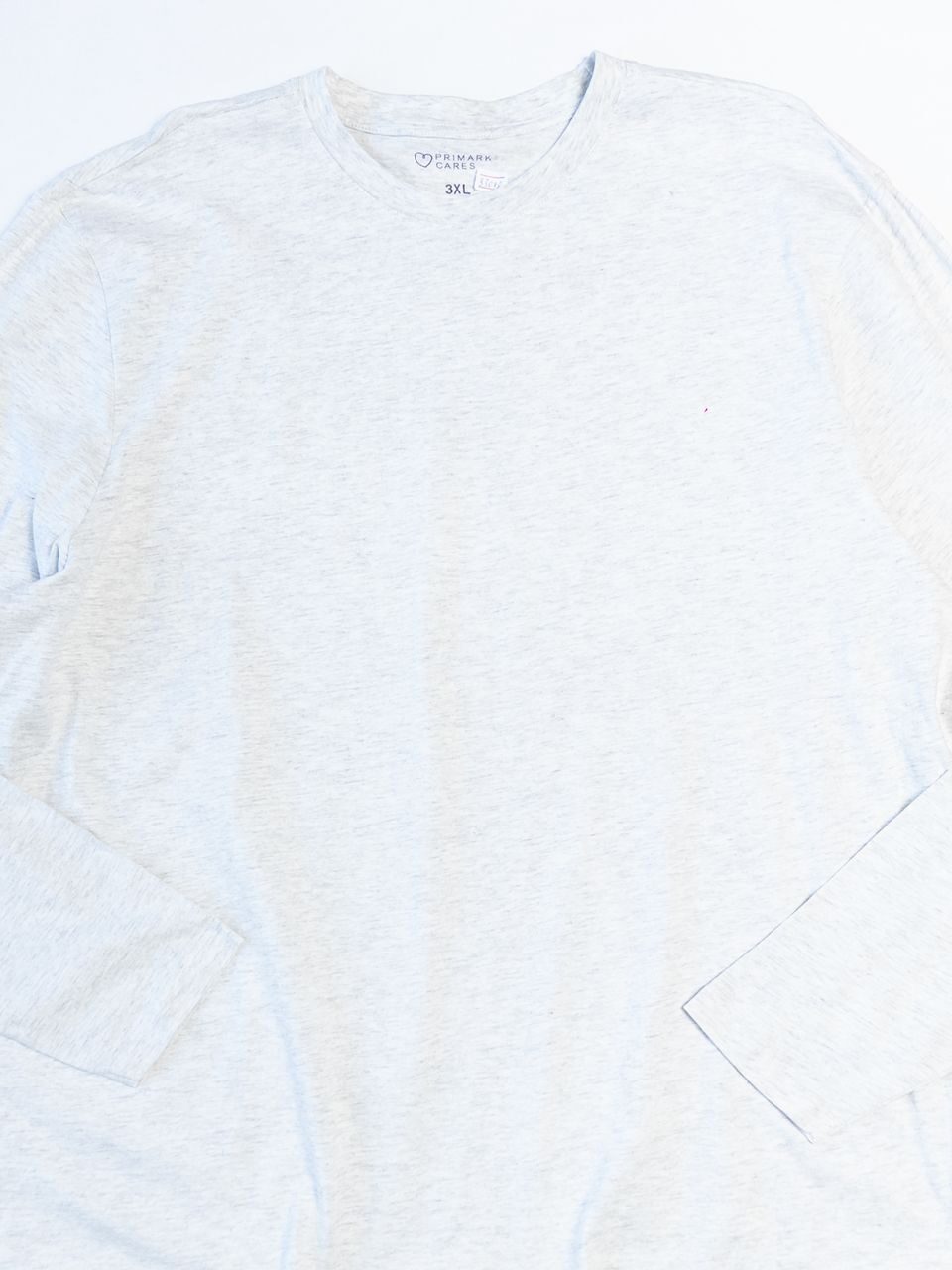 Лонгслив хлопковый мужской цвет серый меланж размер 3XL Primark *дефект спереди на груди маленькая дырочка